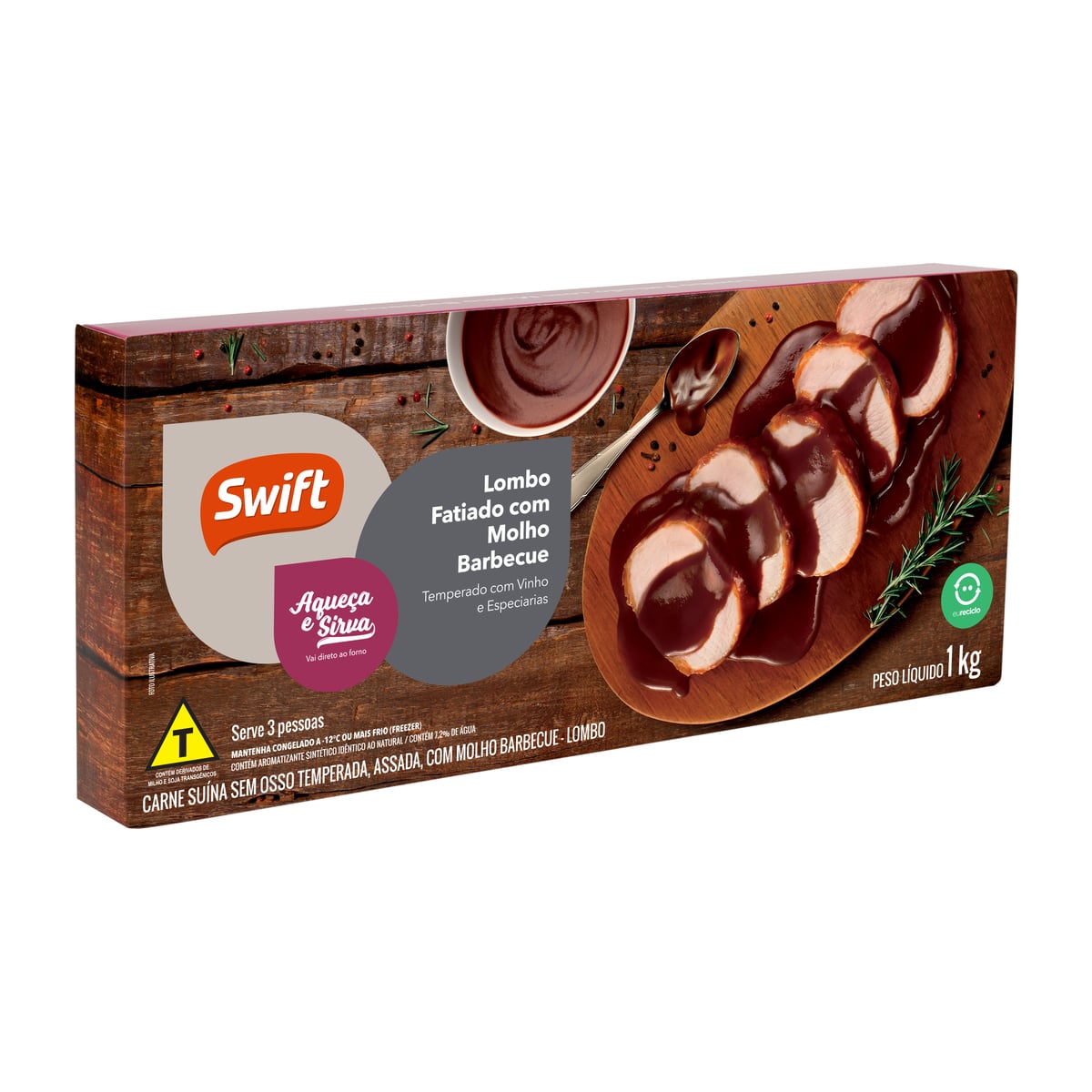 Lombo Suíno Cozido Com Molho Barbecue Swift 1kg